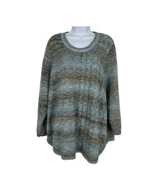 Catherines Marled Knit Pullover Long Sleeve Crew Neck Sweater Textured Size 3X